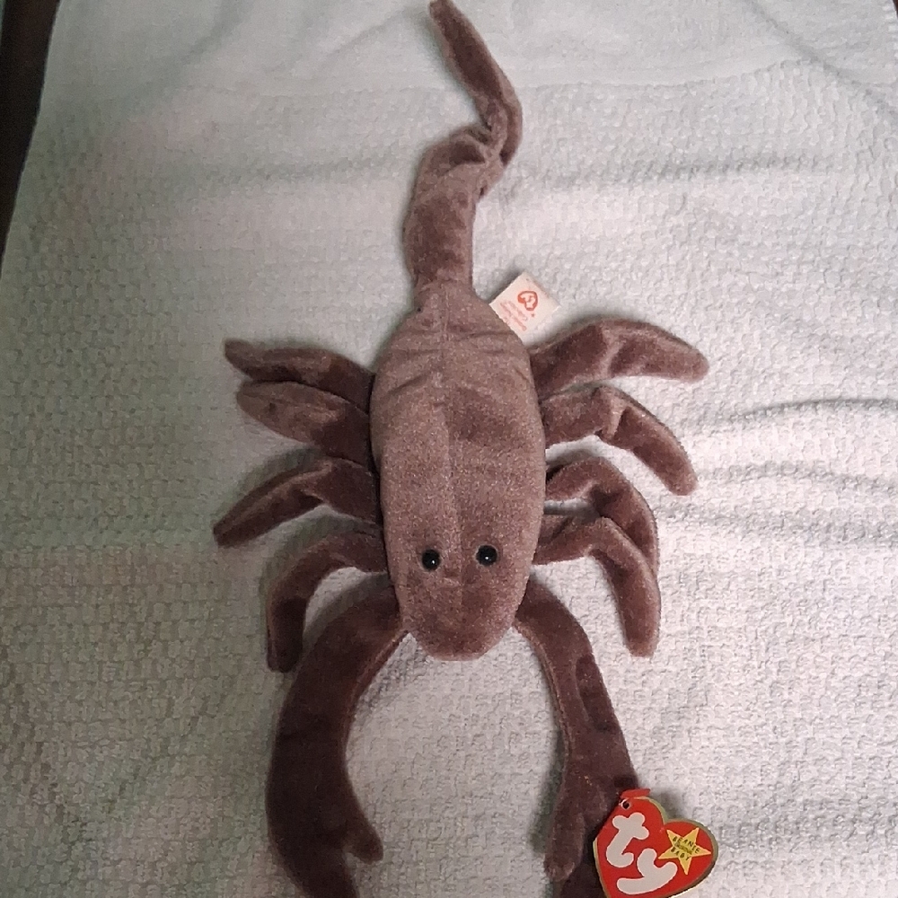 Ty Beanie Baby Brown Scorpion Plush Toy/ Error On Tags 1997/1998
